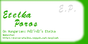 etelka poros business card